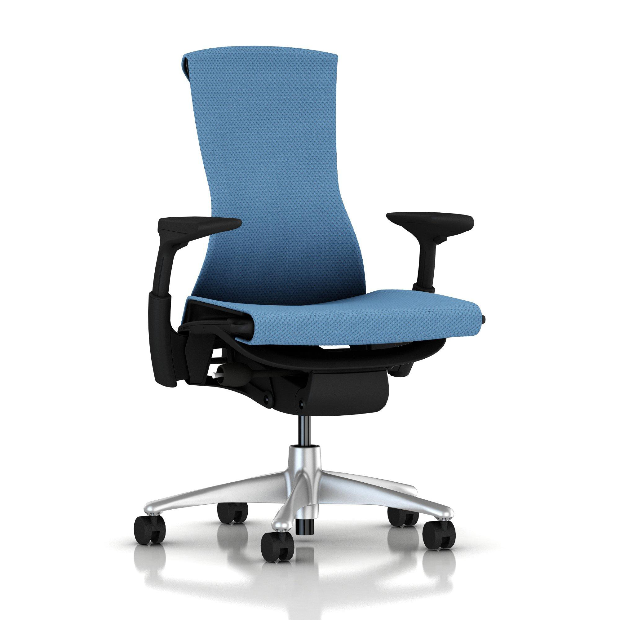 Embody Chair Blue Moon Balance with Graphite Frame Titanium Base by Herman Miller