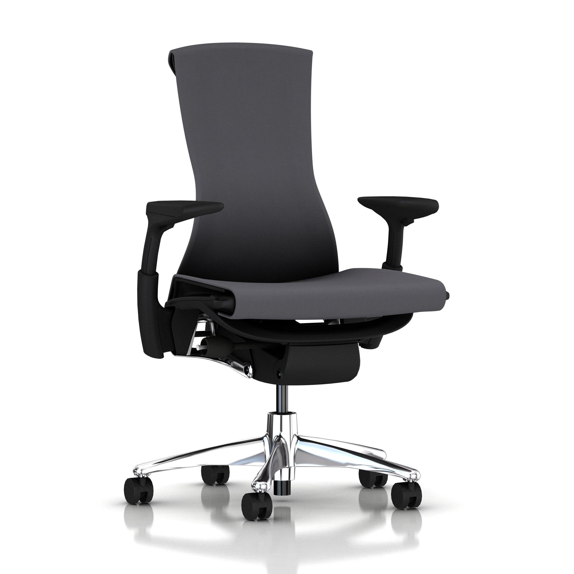 Embody Chair Charcoal Rhythm with Graphite Frame Aluminum Base by Herman Miller