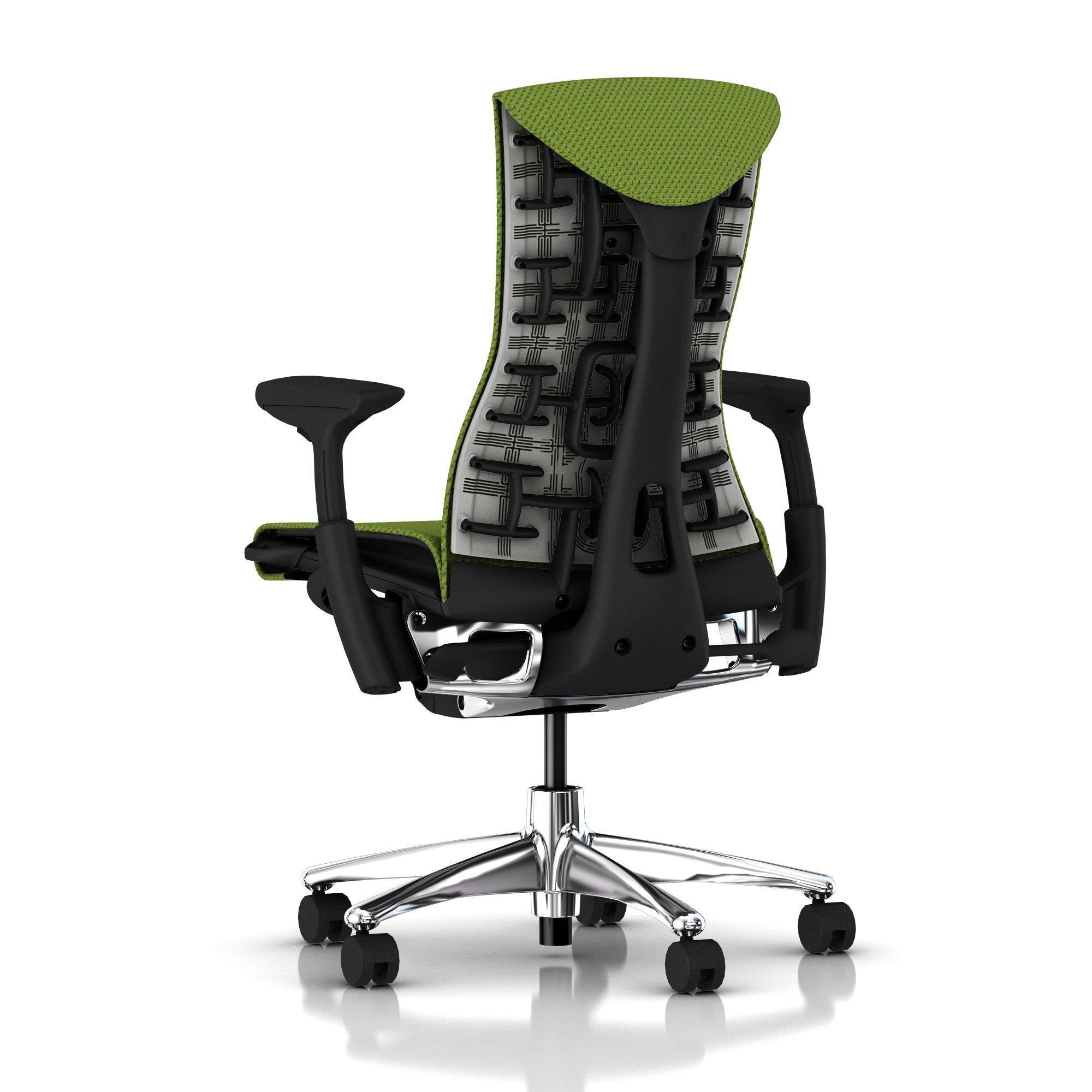 Herman Miller Embody Chair Green Apple Balance with Graphite Frame Aluminum Base