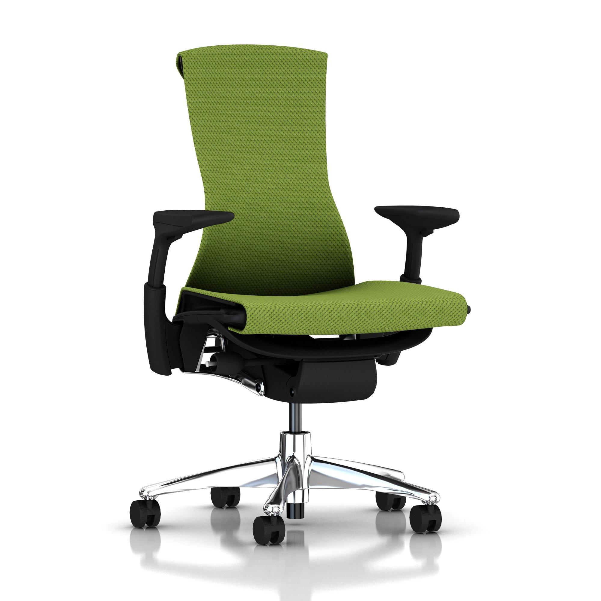 Embody Chair Green Apple Balance with Graphite Frame Aluminum Base by Herman Miller