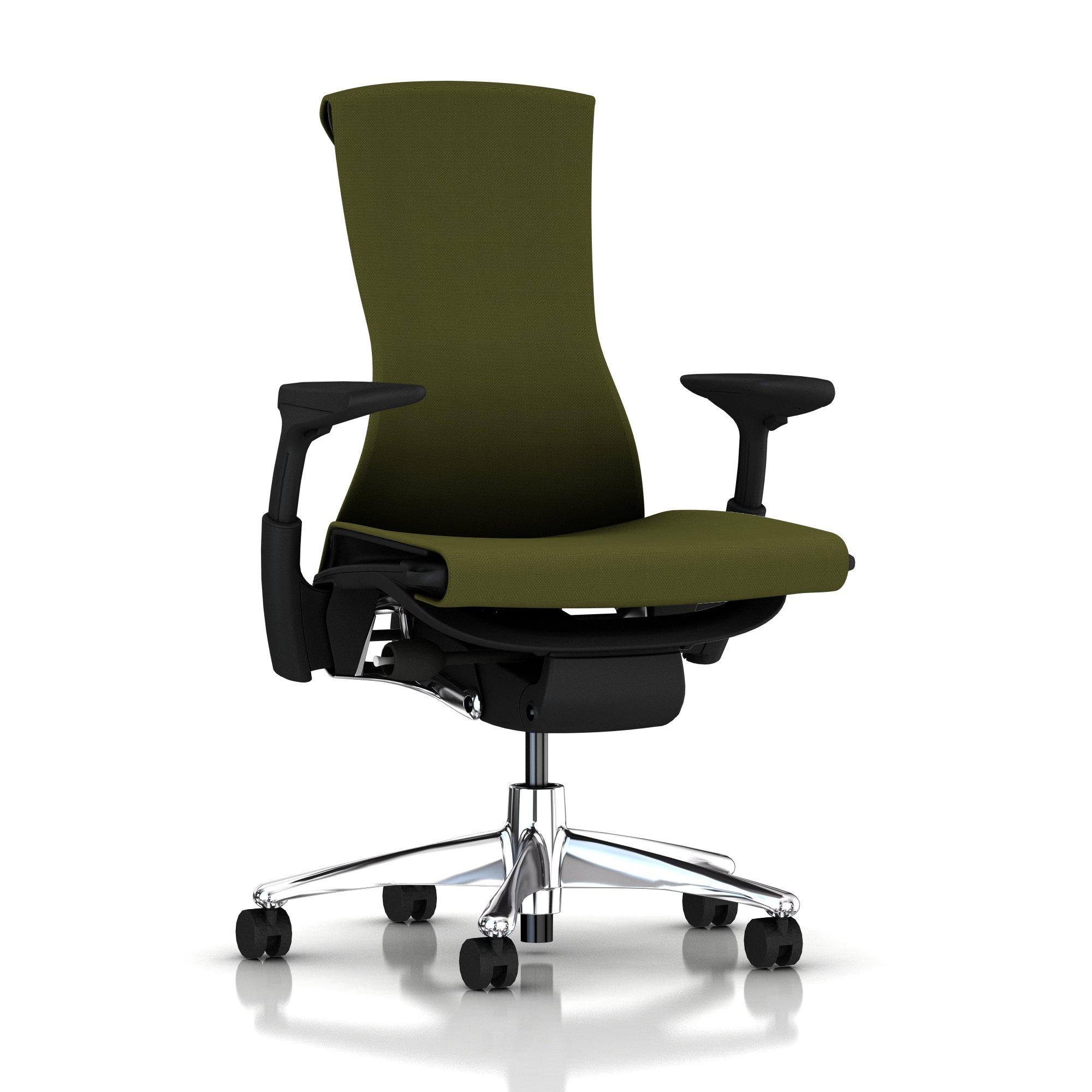 Embody Chair Green Apple Rhythm with Graphite Frame Aluminum Base by Herman Miller