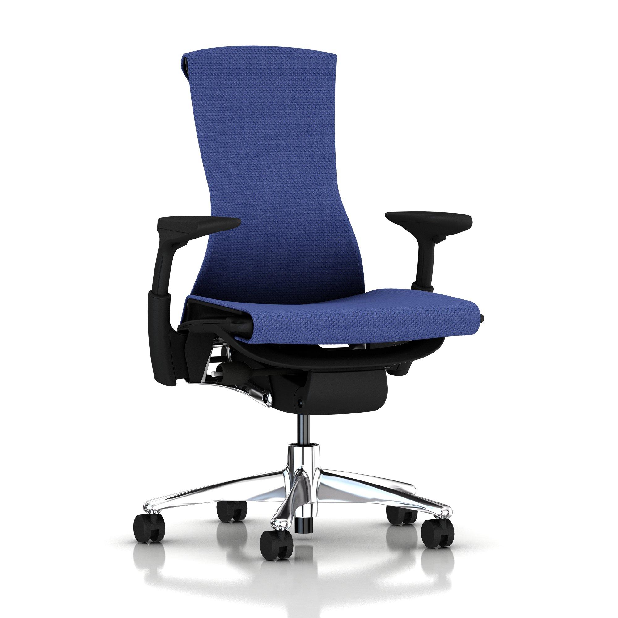 Embody Chair Iris Blue Balance with Graphite Frame Aluminum Base by Herman Miller
