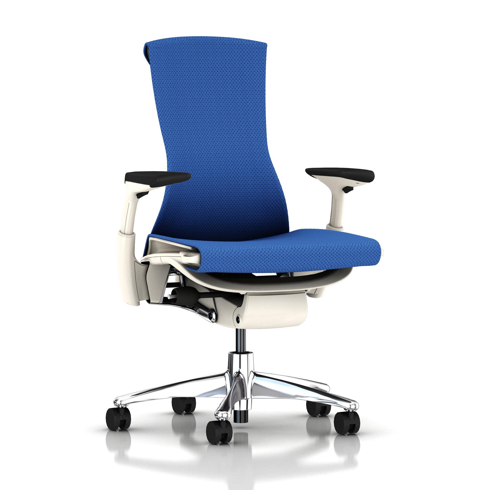 Embody Chair Berry Blue Balance with White Frame and Aluminum Base by Herman Miller