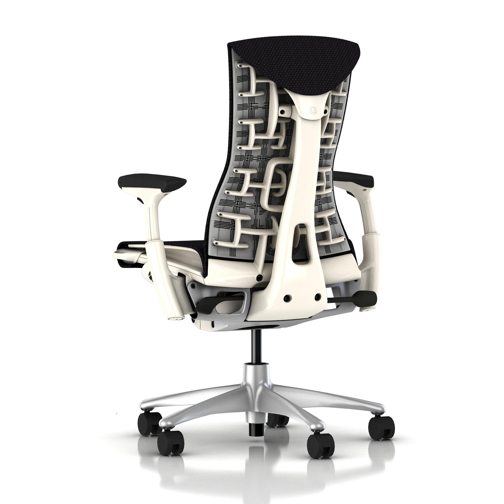Herman Miller Embody Chair Black Balance with White Frame and Titanium Base