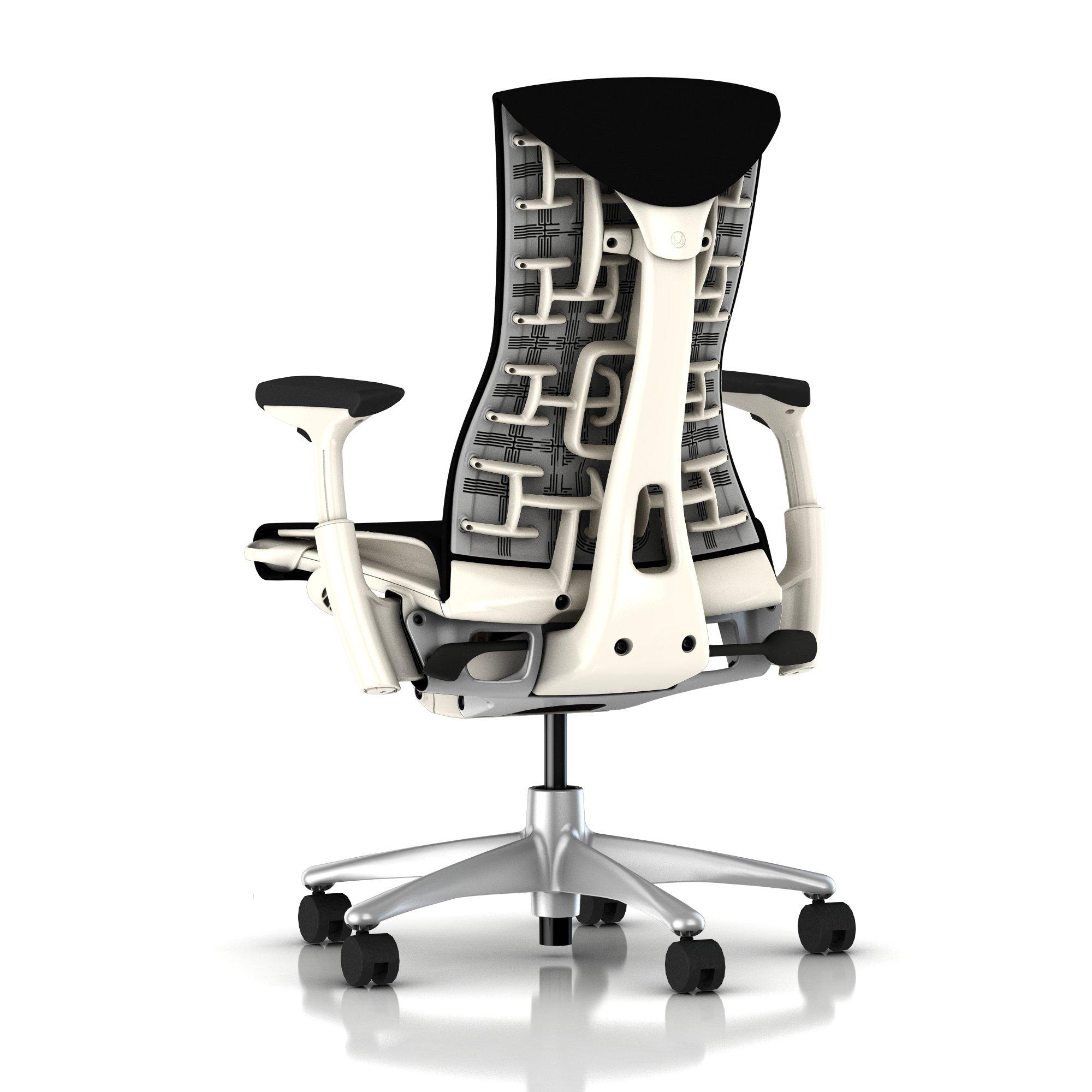 Herman Miller Embody Chair Black Rhythm with White Frame and Titanium Base