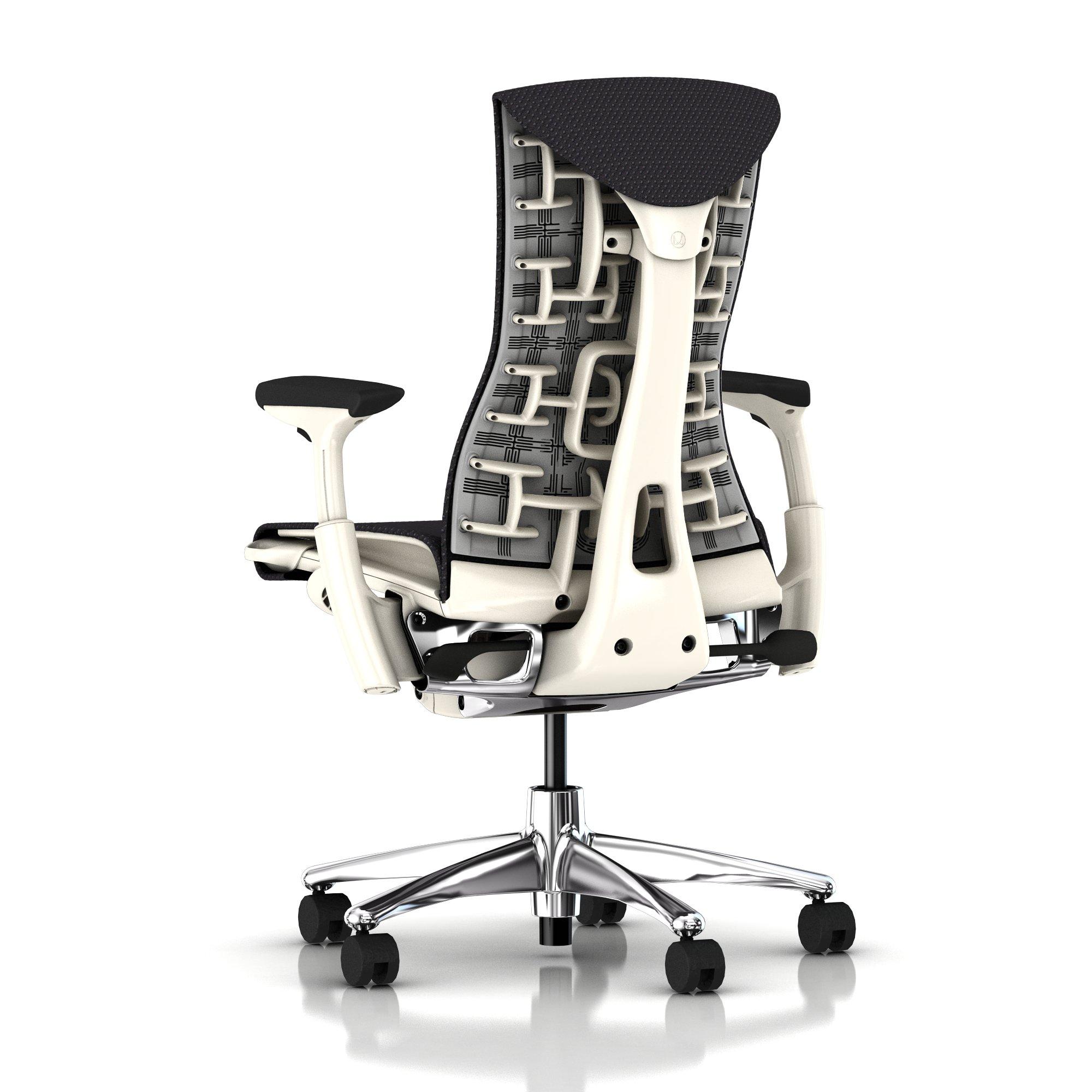 Herman Miller Embody Chair Carbon Balance with White Frame and Aluminum Base