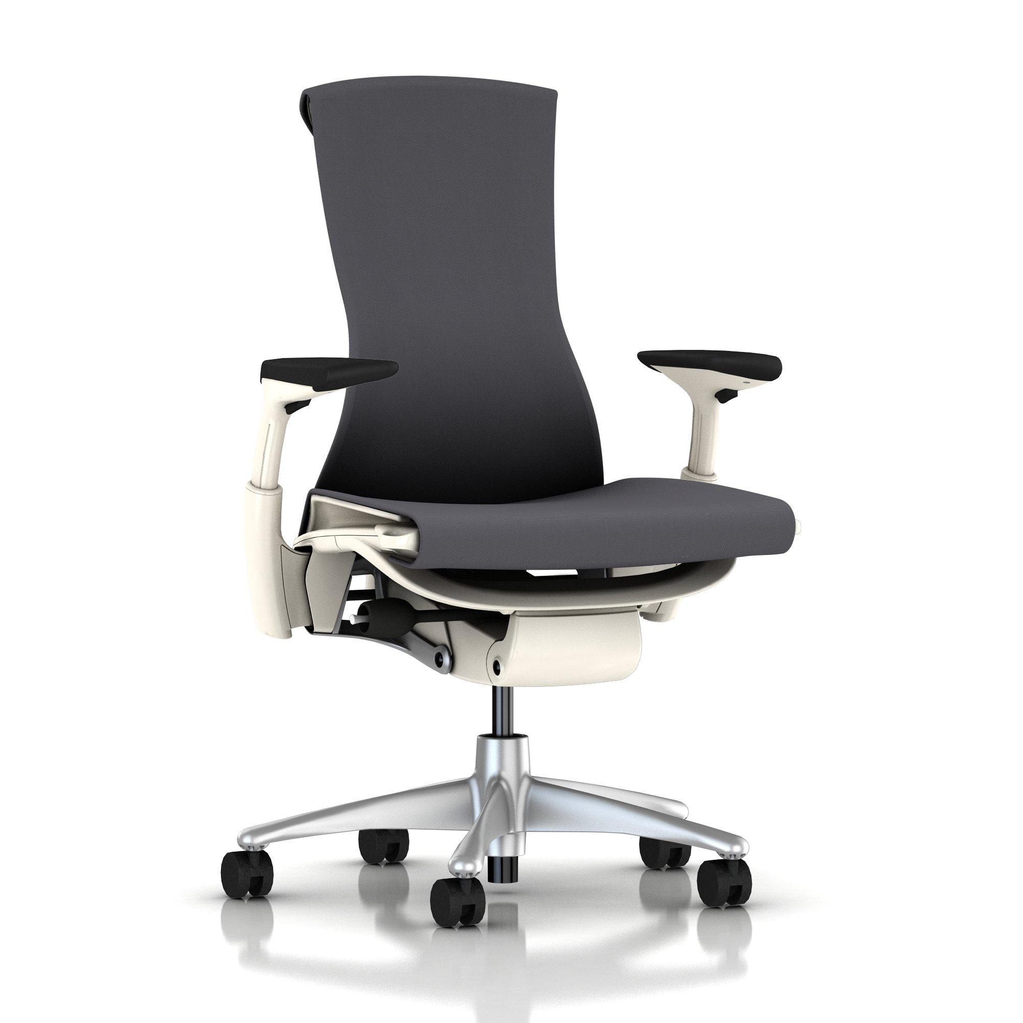 Embody Chair Charcoal Rhythm with White Frame and Titanium Base by Herman Miller