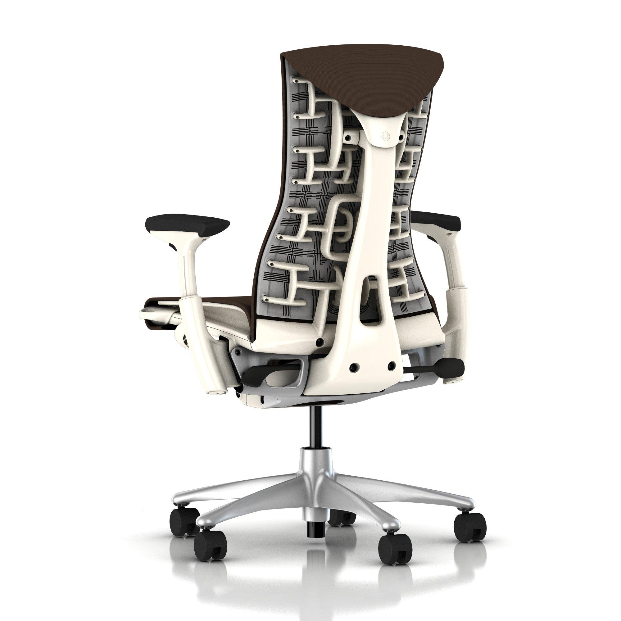 Herman Miller Embody Chair Mink Rhythm with White Frame and Titanium Base