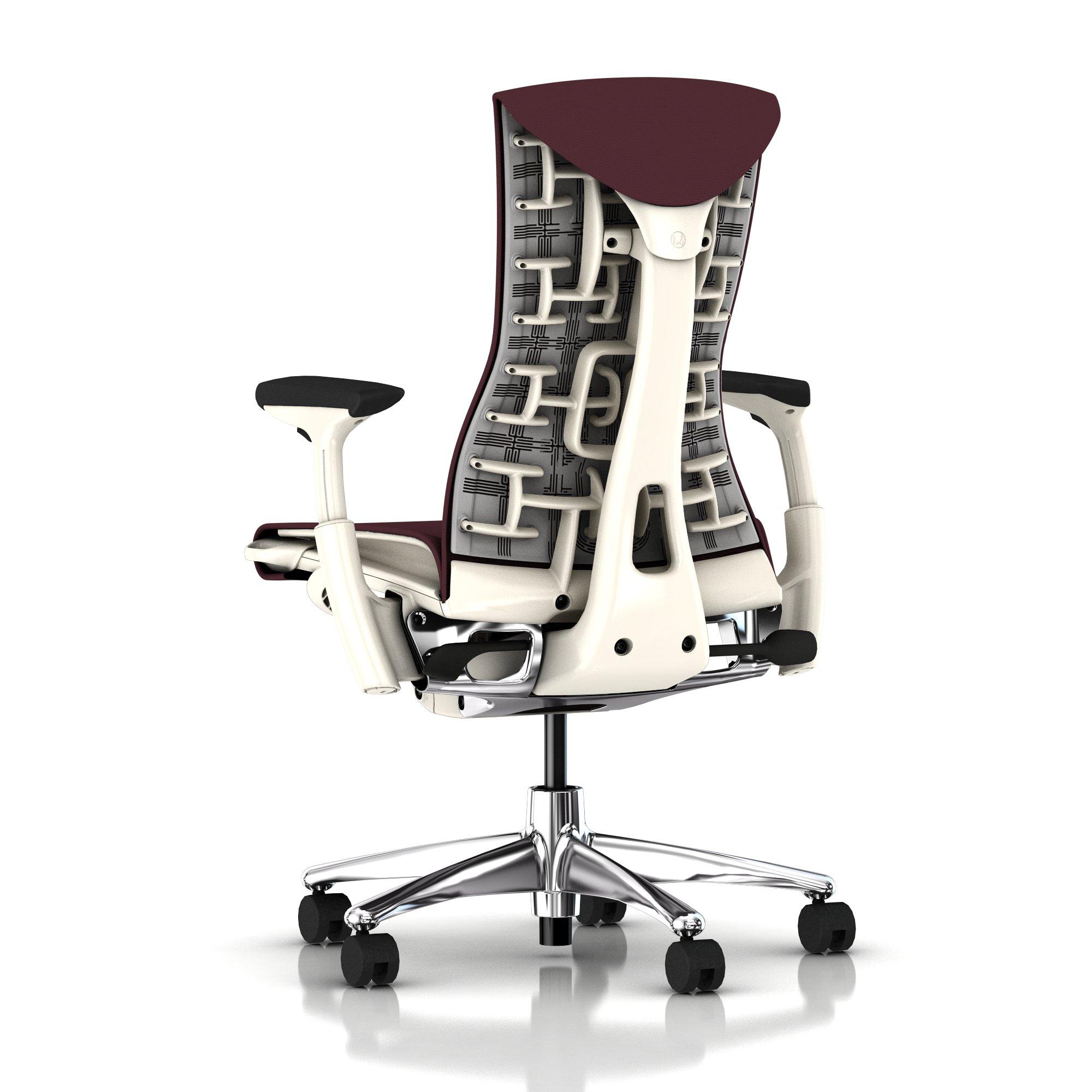Herman Miller Embody Chair Mulberry Rhythm with White Frame and Aluminum Base