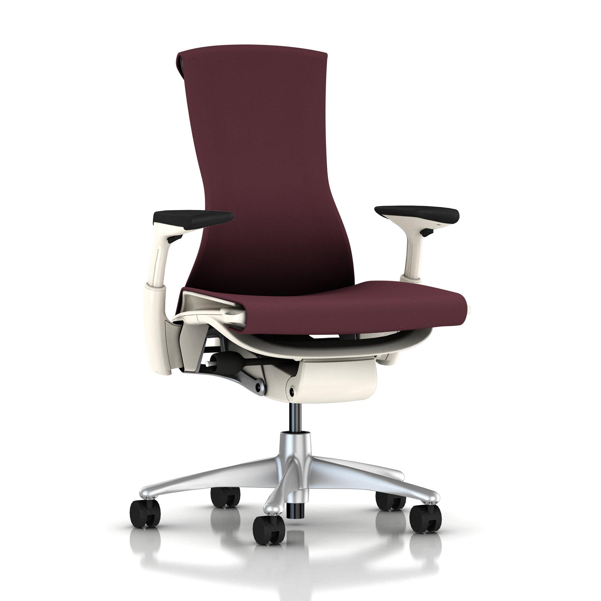 Embody Chair Mulberry Rhythm with White Frame and Titanium Base by Herman Miller