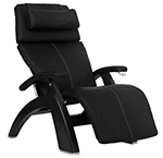 Black Softhyde Vinyl with Matte Black Wood Base Series 2 Classic Human Touch PC-420 PC-600 PC-610 Perfect Chair Recliner by Human Touch