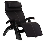 Black Top Grain Leather with Matte Black Wood Base Series 2 Classic Human Touch PC-420 PC-600 PC-610 Perfect Chair Recliner by Human Touch