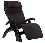 Espresso Top Grain Leather with Matte Black Wood Base Series 2 Classic Human Touch PC-420 PC-600 PC-610 Perfect Chair Recliner by Human Touch