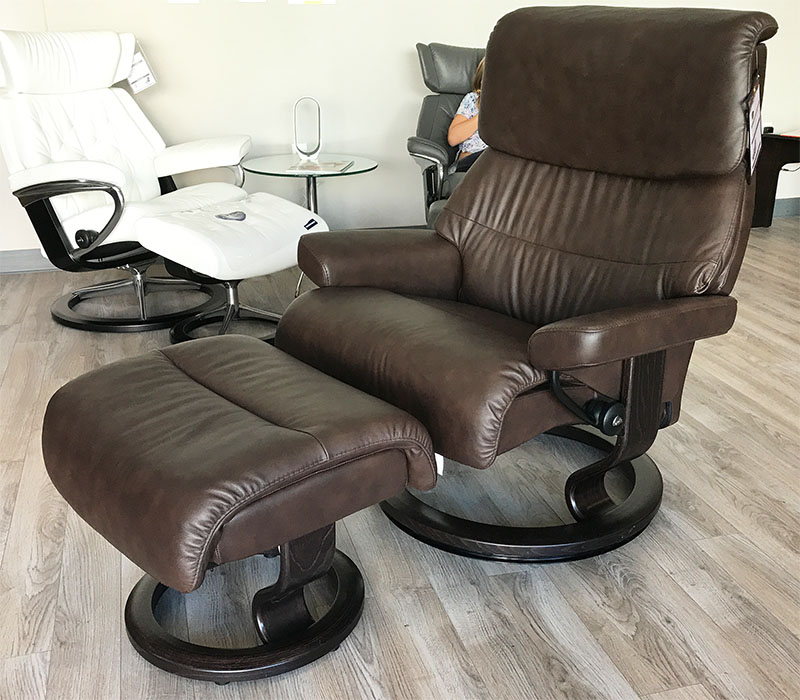 Stressless Capri Recliner Chair in Paloma Chocolate Leather