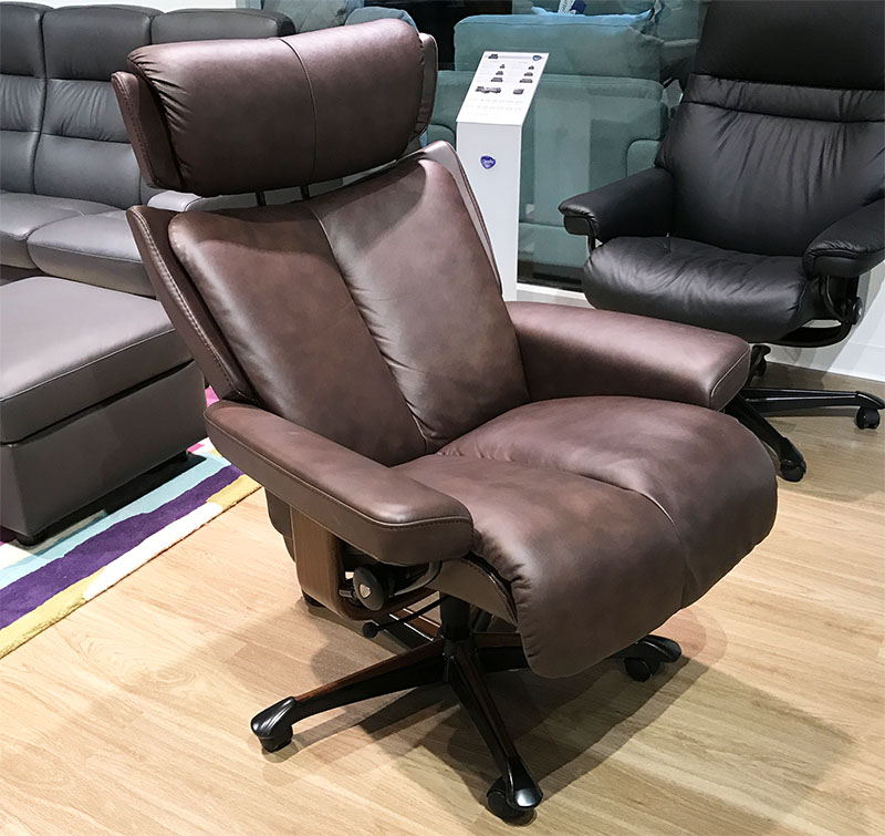Stressless Magic Paloma Chocolate 09434 Leather Office Desk Chair