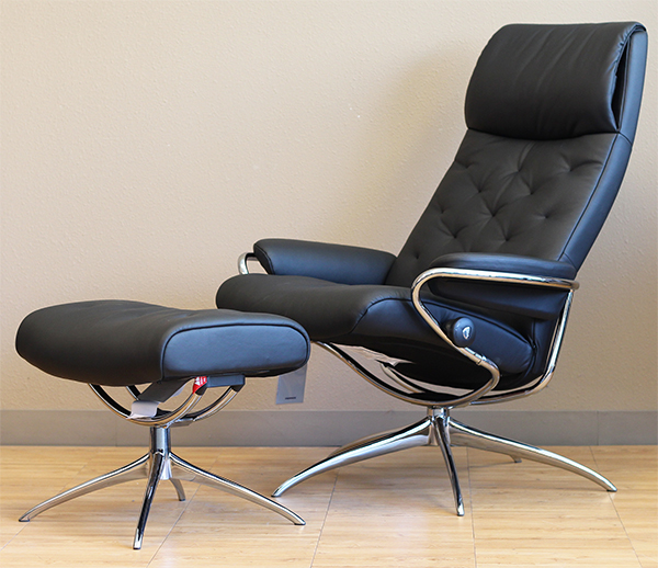 Stressless Metro High Back Paloma Black Leather Recliner Chair by Ekornes