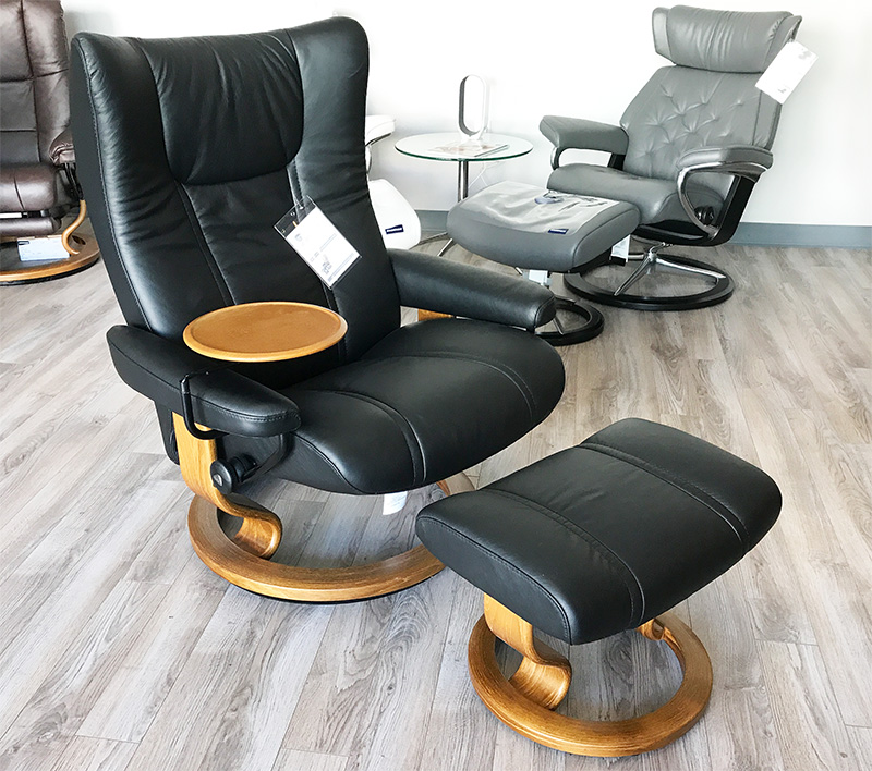Stressless Wing Medium Leather Recliner Chair by Ekornes