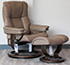 Stressless Mayfair Paloma Funghi Leather Recliner Chair and Ottoman