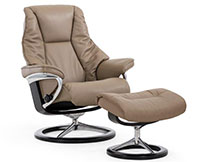 Stressless Live Signature Steel and Wood Base