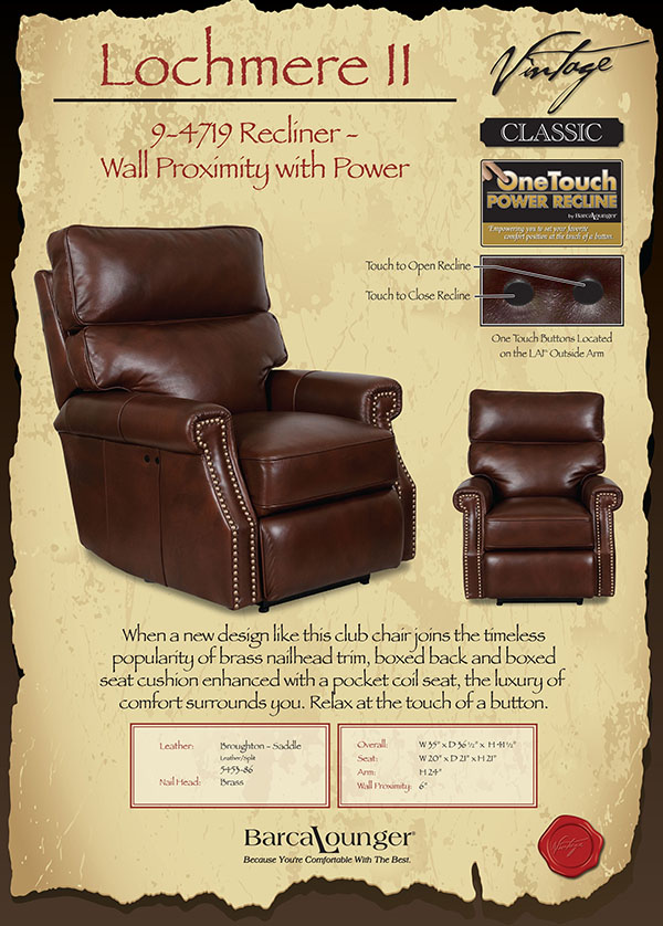Barcalounger Lochmere II Recliner Chair Dimensions