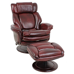 Barcalounger Lumina II Leather Recliner Chair and Ottoman 