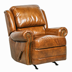 Barcalounger Regency II Cream Leather Recliner Tri-Tone Metallic Chair 