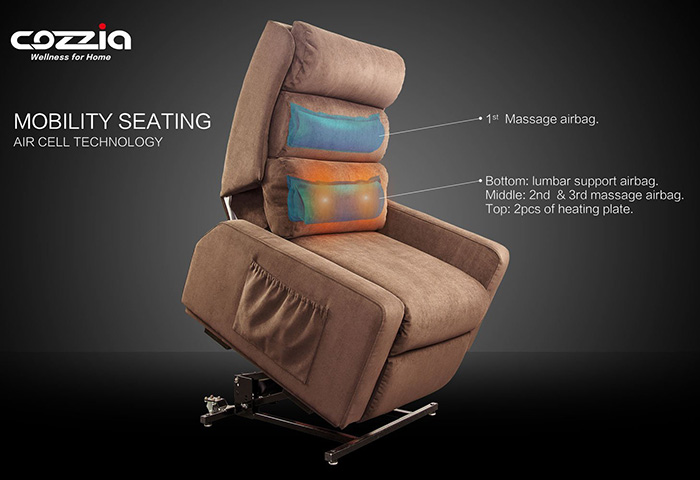 Cozzia MC-520 Lay-Flat Infinite Position Lift Chair Recliner