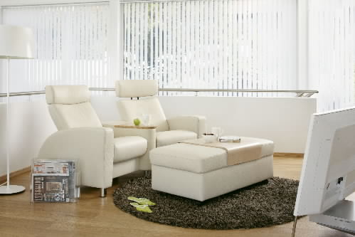 Stressless Arion High Back White Leather Sofa by Ekornes