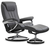 Stressless Bliss Signature Base Recliner Chair and Ottoman