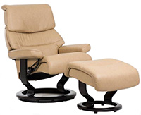 Stressless Capri Classic Base Recliner Chair and Ottoman