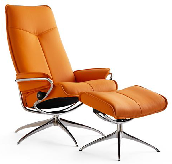 Stressless Stressless City High Back Paloma Clementine Leather Recliner Chair by Ekornes