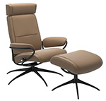 Stressless Paris Recliner Chair with Adjustable Headrest and Ottoman by Ekornes