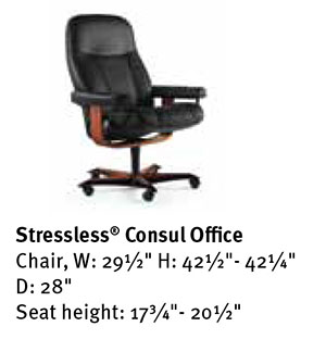 Stressless Consul Office Desk Chair Dimensions