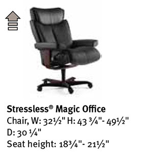 Stressless Magic Office Desk Chair Dimensions
