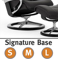 Stressless Wing Signature Steel and Wood Base