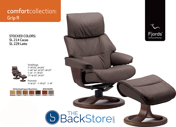 Fjords Grip Leather Recliner Chair and Ottoman