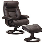 Fjords Mustang Recliner Chair and Ottoman in Havana Leather
