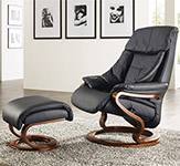 Himolla Palena ZeroStress Transitional Recliner Chair and foot stool - 8504-32D - 02D