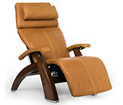 Sycamore Premium Leather with Walnut Wood Base Series 2 Classic Human Touch PC-420 PC-600 PC-610 Perfect Chair Recliner by Human Touch