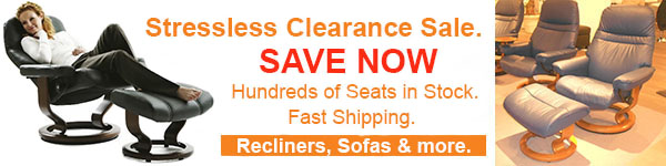 Showroom Special Stressless Recliner and Ottoman Sale