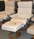 Stressless Savannah Large Recliner and Ottoman - Classic Vanilla Leather by Ekornes