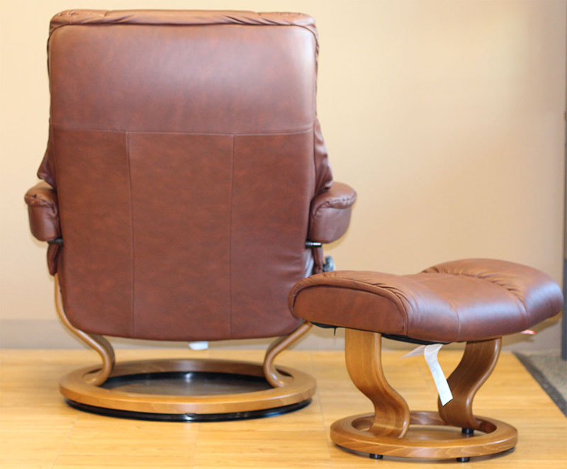 Back of the Stressless Kensington Paloma Cognac Leather Recliner Chair