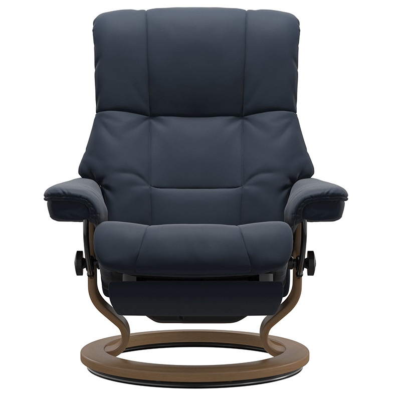 Stressless Mayfair LegComfort Classic Power Paloma Oxford Blue Leather Recliner Chair by Ekornes