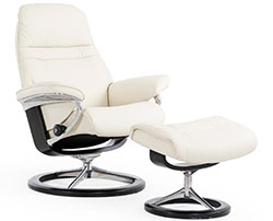 Stressless Sunrise Signature Base Recliner Chair and Ottoman